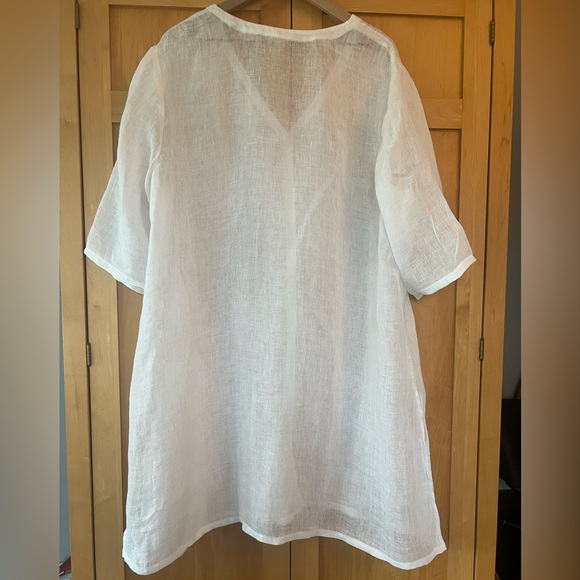Eileen Fisher White Linen Tunic XL - Picture 4 of 8